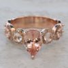 Pear Morganite Engagement Ring with Halo Shank 14k Rose Gold LS5985