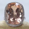 Cushion Cut Peach Morganite Engagement Ring White Gold Platinum LS6197