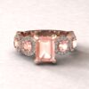 Peach Pink Morganite Gemstone Diamond Engagement Ring Rose Gold LS6749