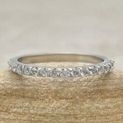Round Cut Lab Organic Diamond Wedding Band White Gold Platinum LS6603