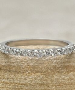 Round Cut Lab Organic Diamond Wedding Band White Gold Platinum LS6603