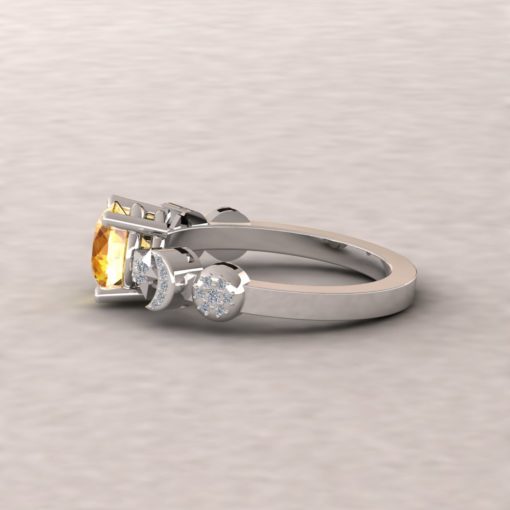 Yellow Sapphire Engagement Ring Space Themed in Platinum LS5891