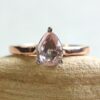 Genuine Pear Padparadscha Sapphire Ring GIA Certified Rose Gold LS5855