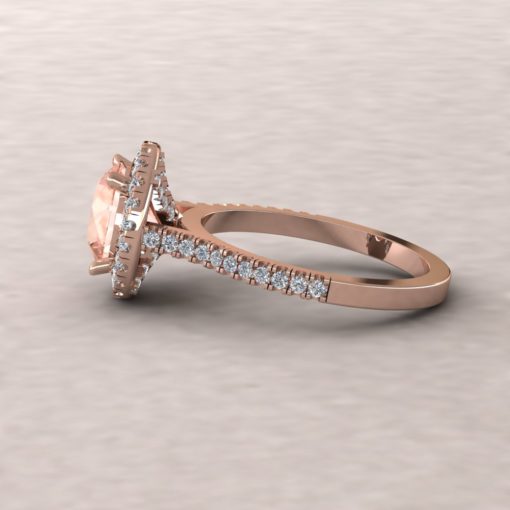 Half Eternity Morganite Engagement Ring Round 14k Rose Gold LS5887