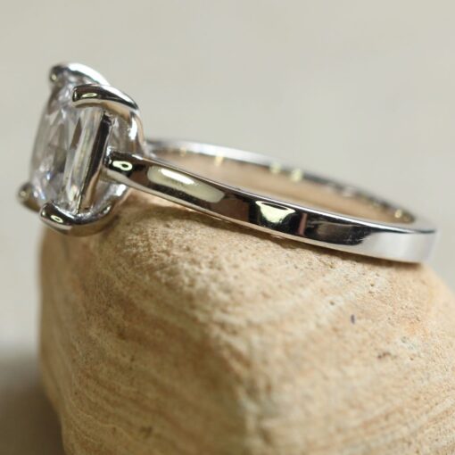 Rare Radiant White Sapphire Engagement Ring White Gold Platinum LS5852