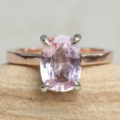 Rectangular Cushion Cut Pink Sapphire Engagement Ring Rose Gold LS6084