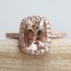 Rectangular Cushion Morganite Engagement Ring 14k Rose Gold LS5886