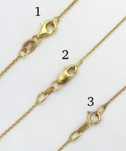 Solid Yellow Gold Chain Lobster Spring Clasp 14 16 18 20 Inch LS7312