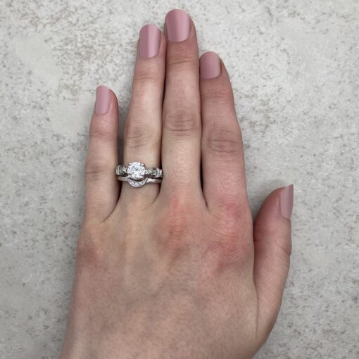 Sun Moon Stars Lab Grown Diamond Bridal Set White Gold Platinum LS6753