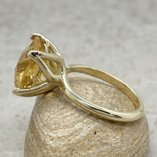 Custom Square Cushion Citrine Ring - Image 4