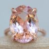 Oval Morganite Engagement Ring with Diamonds 14k Rose Gold LS6241