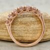 Round Pink Morganite Lily Flower Petal Wedding Band Rose Gold LS6727
