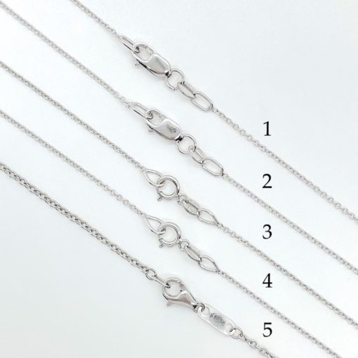 Solid White Rolo Chains in Solid White Gold or Platinum LS6092