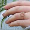Vintage Style Morganite Ring Pear Cut Hand Shot 14k Rose Gold LS4897