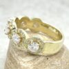Anniversary Half Eternity Moissanite Diamond Band Yellow Gold LS6846