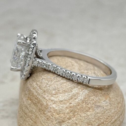 Oval Cut Lab Grown Diamond Engagement Ring White Gold Platinum LS6760