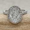 Oval Lab Diamond Moissanite Engagement Ring White Gold Platinum LS6760