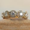 Round Moissanite Wedding Band Diamond Halos 14k Yellow Gold LS6233