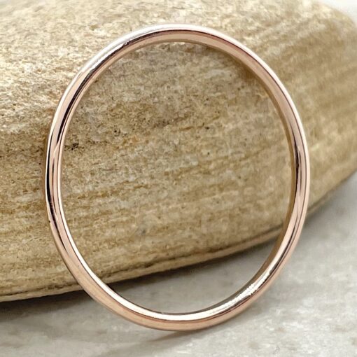 Thin Dainty Stacking Wedding Band Comfort Fit 18k Rose Gold LS6269
