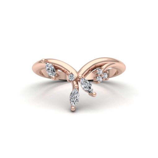 Diamond Vine Crown Band with Marquise Cut Leaves in Rose Gold LS6853