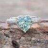 Heart Cut Blue Aquamarine Engagement Ring White Gold Platinum LS5289