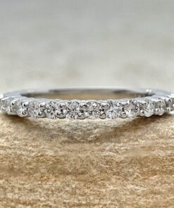 Vintage Art Deco Style Diamond Wedding Band White Gold Platinum LS6348
