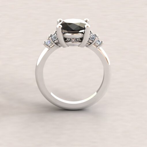 Custom Black and White Diamond Ring - Image 7