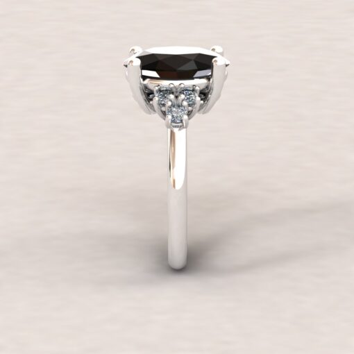 Custom Black and White Diamond Ring - Image 8