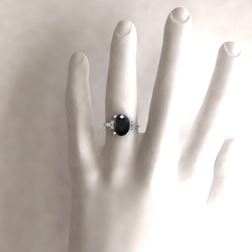 Custom Black and White Diamond Ring - Image 9