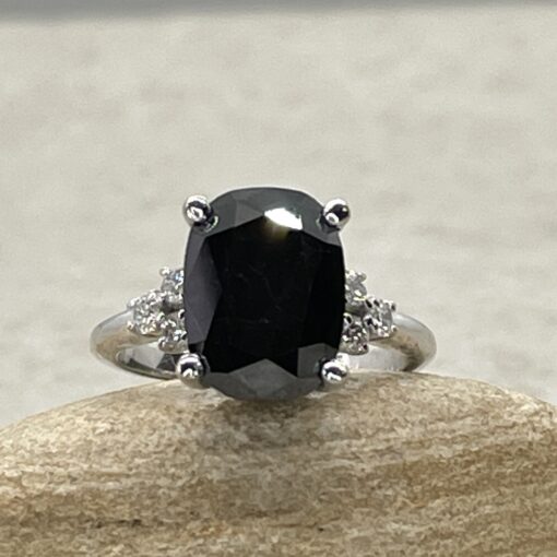 Custom Black and White Diamond Ring - Image 2