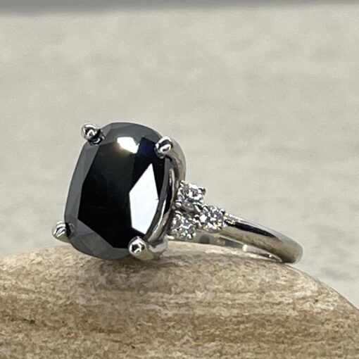 Custom Black and White Diamond Ring - Image 3