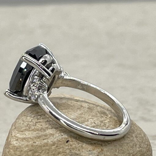 Custom Black and White Diamond Ring - Image 4