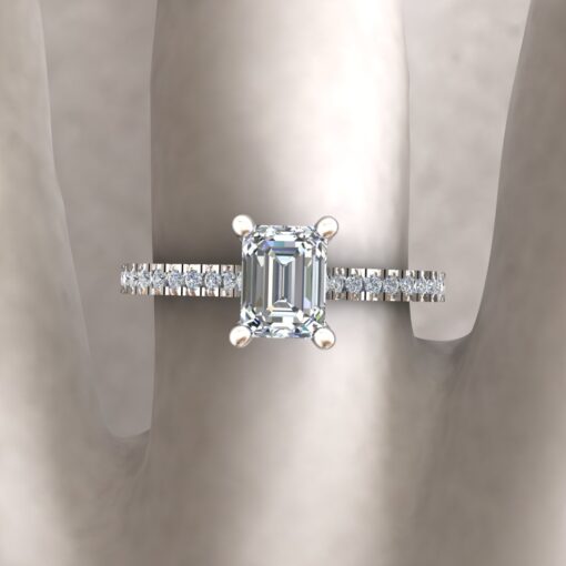 Custom Radiant Cut GIA Certified Diamond Engagement Ring - Image 9