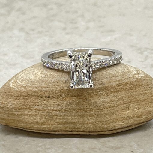 Custom Radiant Cut GIA Certified Diamond Engagement Ring - Image 2