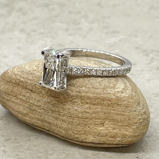 Custom Radiant Cut GIA Certified Diamond Engagement Ring - Image 3