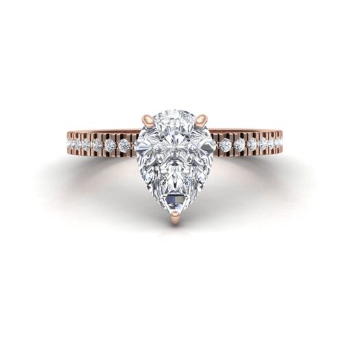 1.5 Carat Diamond Engagement Ring Half Eternity Shank Rose Gold LS6939