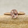 Certified Peach Sapphire Engagement Ring Hidden Halo Rose Gold LS6876