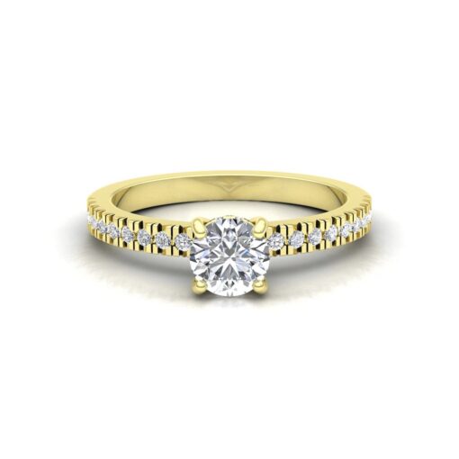 Charles Colvard Forever One Moissanite Diamond Ring Yellow Gold LS6908