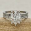 Crown Marquise Lab Grown Diamond Ring Set White Gold Platinum LS6927