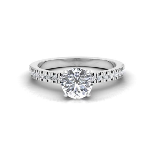 Diamond Engagement Ring Half Eternity Shank White Gold Platinum LS6867