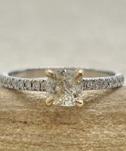 Diamond Engagement Ring Half Eternity Shank White Gold Platinum LS6943