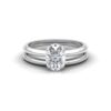 Diamond Ring with Plain Band Oval Cut in White Gold Platinum LS6878