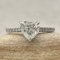 EGL Certified Diamond Engagement Ring U Cut White Gold Platinum LS6941