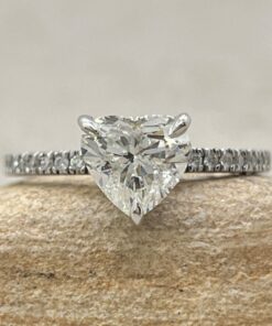 EGL Certified Diamond Engagement Ring U Cut White Gold Platinum LS6941