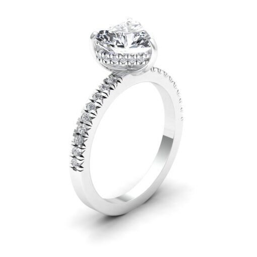 EGL Certified Diamond Engagement Ring U Cut White Gold Platinum LS6941