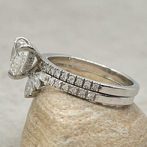EGL Diamond Engagement Ring Matching Band White Gold Platinum LS6971