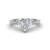 Half Eternity Heart Diamond Engagement Ring White Gold Platinum LS6941