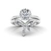 Lab Diamond Ring Matching Vine Wedding Band White Gold Platinum LS6969