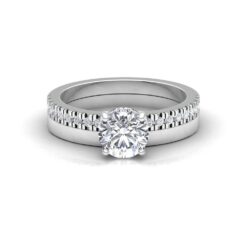 Lab Grown Diamond Ring Plain Wedding Band White Gold Platinum LS6935