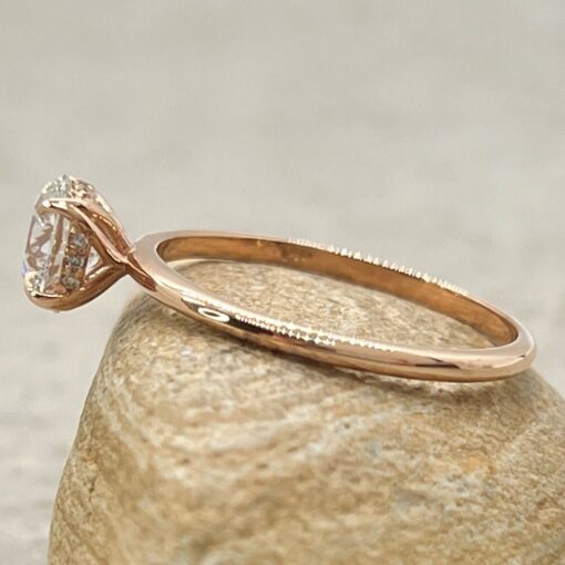 Lab Grown Diamond Round Cut Solitaire Engagement Ring Rose Gold LS6986